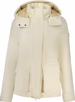 White Polyester Women Parka Jacket 1