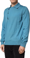 Teal Wool Collared Polo Pullover Sweater 2