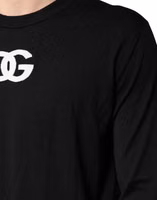 Black Wool DG Crew Neck Men Pullover Sweater 5