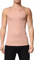 Pink Sleeveless Round Neck Tank Top  T-shirt 1