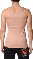 Pink Sleeveless Round Neck Tank Top  T-shirt 3
