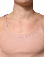 Pink Sleeveless Round Neck Tank Top  T-shirt 4