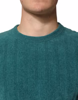 Dark Green Cotton Blend Men Crew Neck T-shirt 4