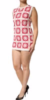 Multicolor Brick Stitched Crochet Mini Dress 2