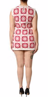 Multicolor Brick Stitched Crochet Mini Dress 3