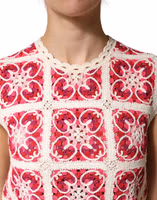 Multicolor Brick Stitched Crochet Mini Dress 4