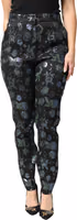 BlueGreen Floral Metallic Slim Trouser Pants 1