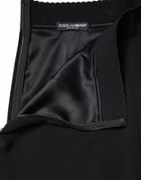 Black Mid Waist A-line Knee Length Skirt 5