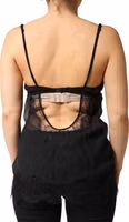 Black Silk Floral Lace Chemise Lingerie Top 3