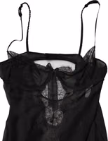 Black Silk Floral Lace Chemise Lingerie Top 5