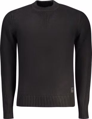 Black Cotton Men Sweater