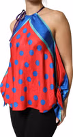 Multicolor Polka Dot Tie Halter Blouse  Top 2
