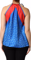 Multicolor Polka Dot Tie Halter Blouse  Top 3