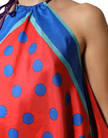 Multicolor Polka Dot Tie Halter Blouse  Top 5