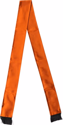 Orange Silk Fringes Neck Wrap Foulard Scarf