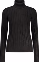 Black Viscose Women's Turtleneck Sweater 1