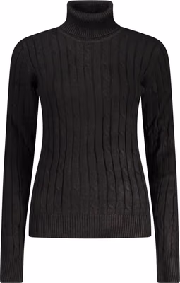 Black Viscose Women's Turtleneck Sweater