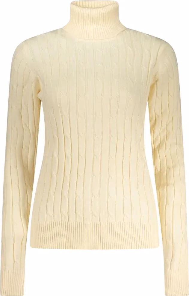 White Viscose Women's Turtleneck Sweater