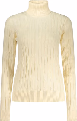 White Viscose Women's Turtleneck Sweater