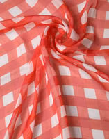 Red Checkered Stole Neck Wrap Shawl Scarf 3