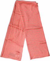 Red Checkered Silk Neck Wrap Shawl Scarf 1
