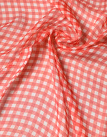 Red Checkered Silk Neck Wrap Shawl Scarf 3
