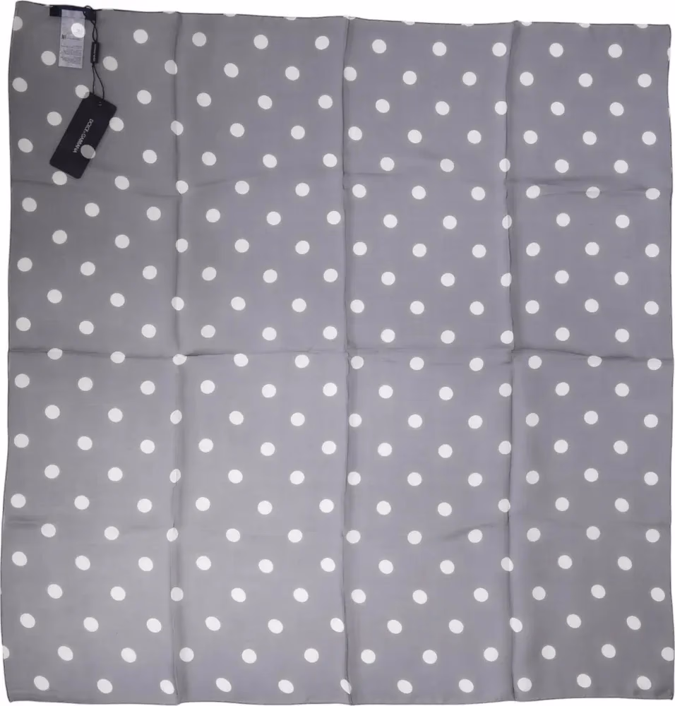 وشاح مربع حريري أزرق منقط، 91.5cm × 89.5cm