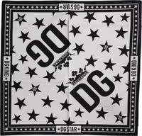 White DG Crown Print Square Foulard 52cm x 50.5cm Scarf 1