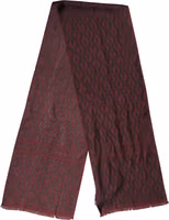 Maroon Patterned Silk Wrap Foulard Men 133cm x 22cm Scarf 2