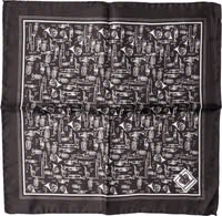 منديل جيب مربع للرجال جاز كلوب بني 32cm x 31cm 3
