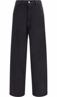 Black Cotton Casual Pants 1