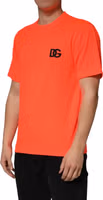 Neon Orange Polyester Crew Neck Men T-shirt 2