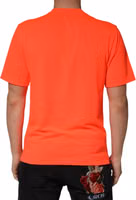 Neon Orange Polyester Crew Neck Men T-shirt 3