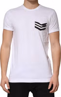 White Stripes Cotton Crew Neck Tee  T-shirt 1