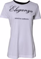 White Eleganza Cotton Crew Neck Tee T-shirt 1