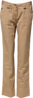 Beige Straight Cotton Stretch Chino Pants 1