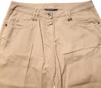 Beige Straight Cotton Stretch Chino Pants 3