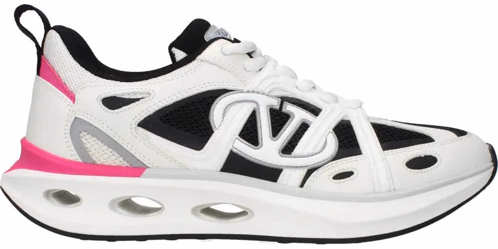 White Fabric Athletic Sneakers