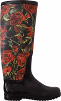 Black Polyvinyl Rain Boots 1