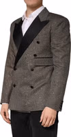 Gray Double Breasted 2 Button Jacket Blazer 2