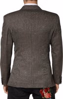 Gray Double Breasted 2 Button Jacket Blazer 3