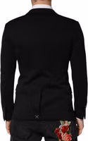 Black Wool Single Breasted 2 Button Blazer 3