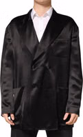 Black Silk Double Breasted 2 Button Blazer 1