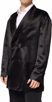 Black Silk Double Breasted 2 Button Blazer 2
