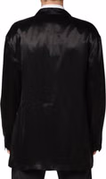 Black Silk Double Breasted 2 Button Blazer 3