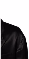 Black Silk Double Breasted 2 Button Blazer 4
