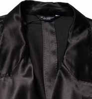 Black Silk Double Breasted 2 Button Blazer 5