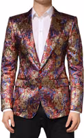 Multicolor Jacquard Single Breasted Blazer 1