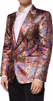 Multicolor Jacquard Single Breasted Blazer 2