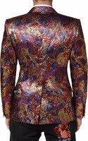 Multicolor Jacquard Single Breasted Blazer 3